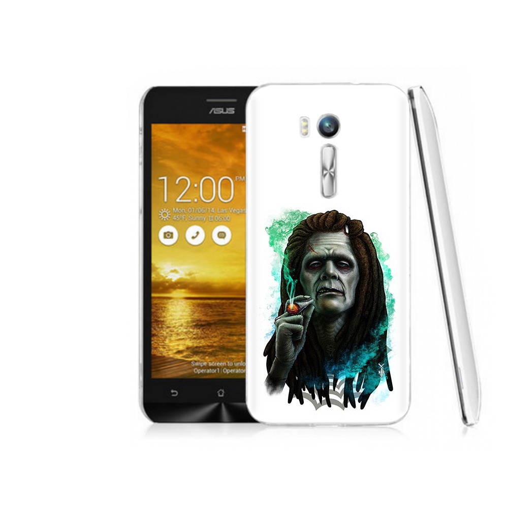 

Чехол MyPads Tocco для Asus ZenFone Go (ZB551KL) зеленый мужчина с сигаретой, Прозрачный, Tocco