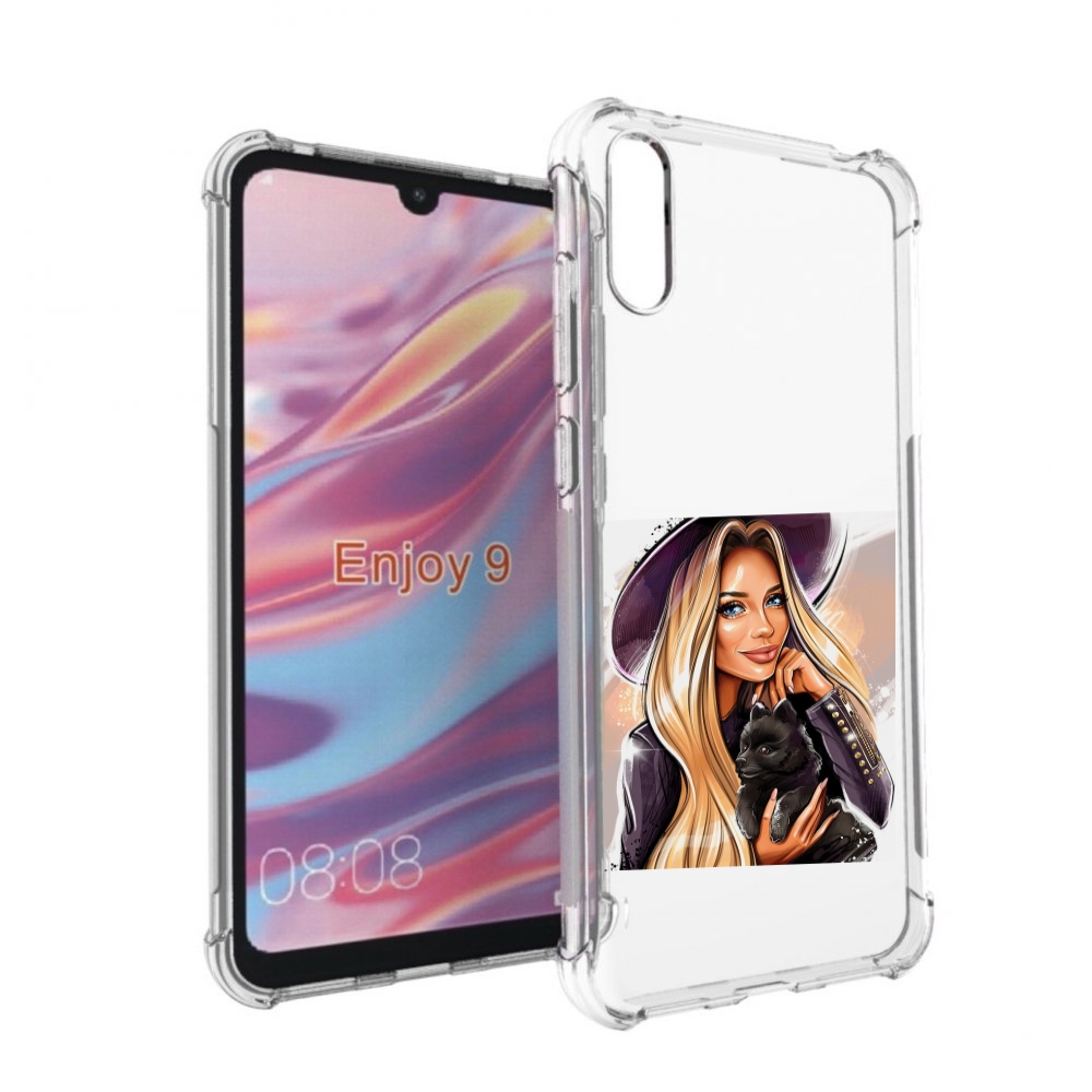 

Чехол бампер MyPads девушка-с-черным-щенком женский для Huawei E, Прозрачный, Tocco