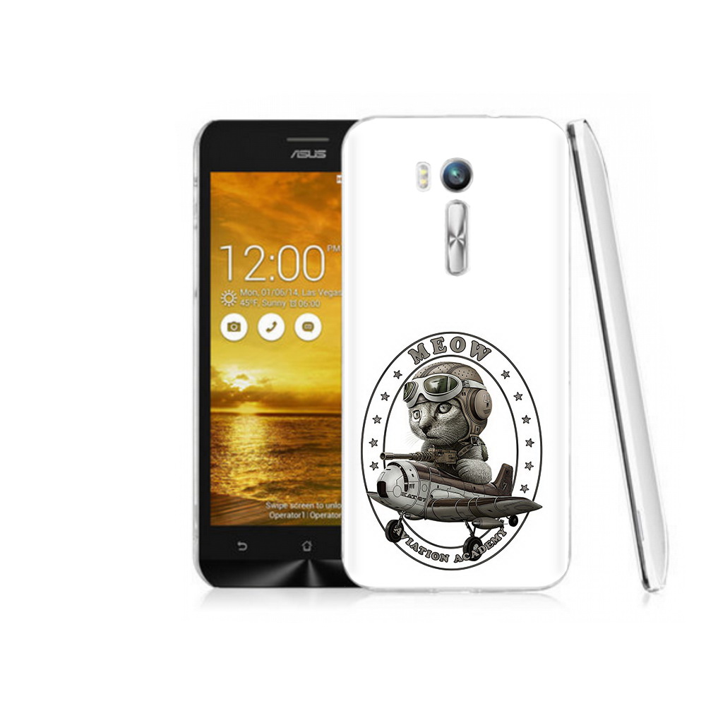 

Чехол MyPads Tocco для Asus ZenFone Go (ZB551KL) кот в самолете, Прозрачный, Tocco
