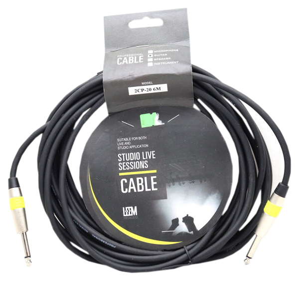 

Кабель инструментальный 6м LEEM 2CP-20, Черный