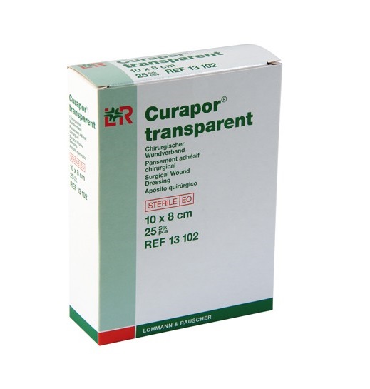 Повязка Curapor Transparent прозрачная влагозащитная для ран 10х15см 25 шт. 13103