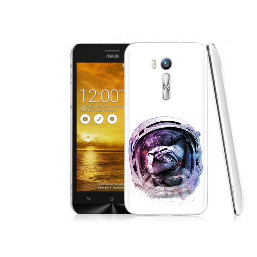 Чехол MyPads Tocco для Asus ZenFone Go (ZB551KL) кот в шлеме