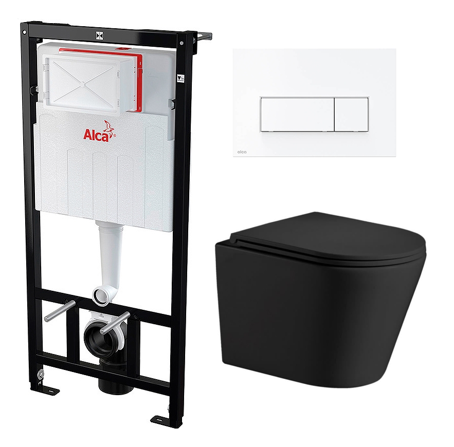 

Комплект инсталляция AlcaPlast + унитаз WeltWasser Salzbach BL + кнопка белая