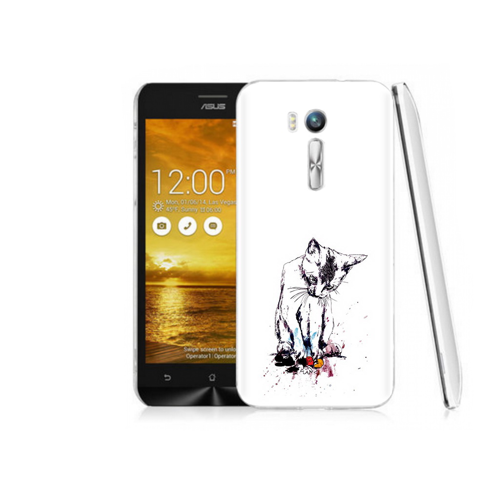 

Чехол MyPads Tocco для Asus ZenFone Go (ZB551KL) кот и микки, Прозрачный, Tocco