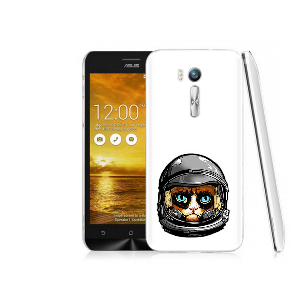 

Чехол MyPads Tocco для Asus ZenFone Go (ZB551KL) кот космонавт, Прозрачный, Tocco