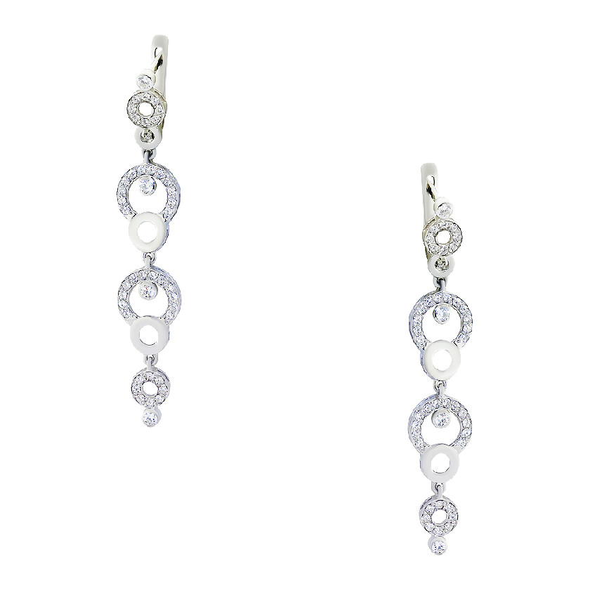 

Серьги из серебра с фианитом Нефрит С1135-9101, С1135-9101
