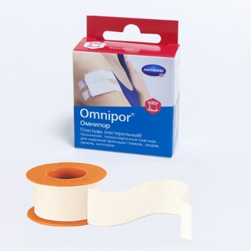 Пластырь Omnipor фиксирующий из нетканого для чувствительной кожи 5см х 5м 900534