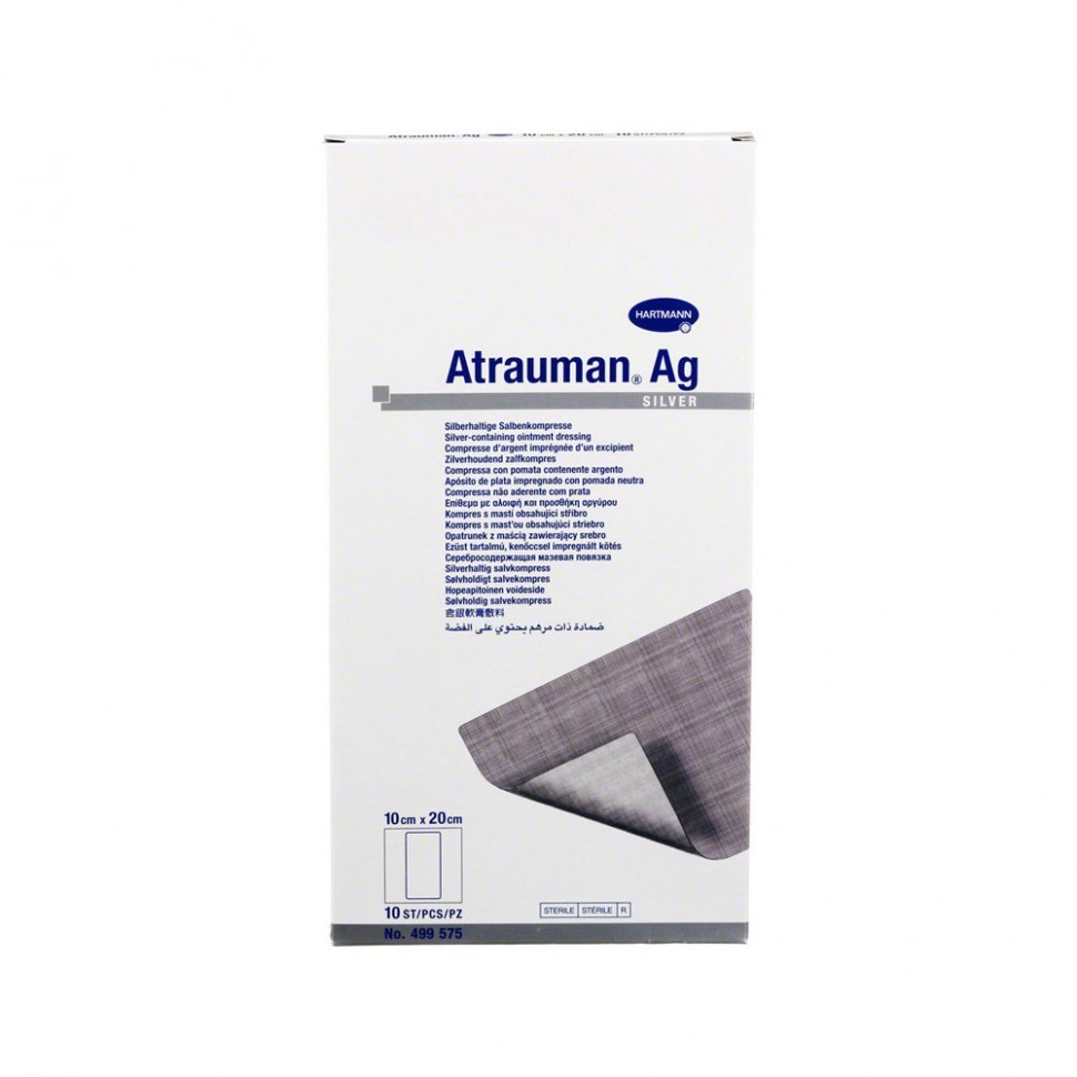 Повязка Atrauman AG с серебром мазевая антибактериальная 10х20см 499574 3 шт.
