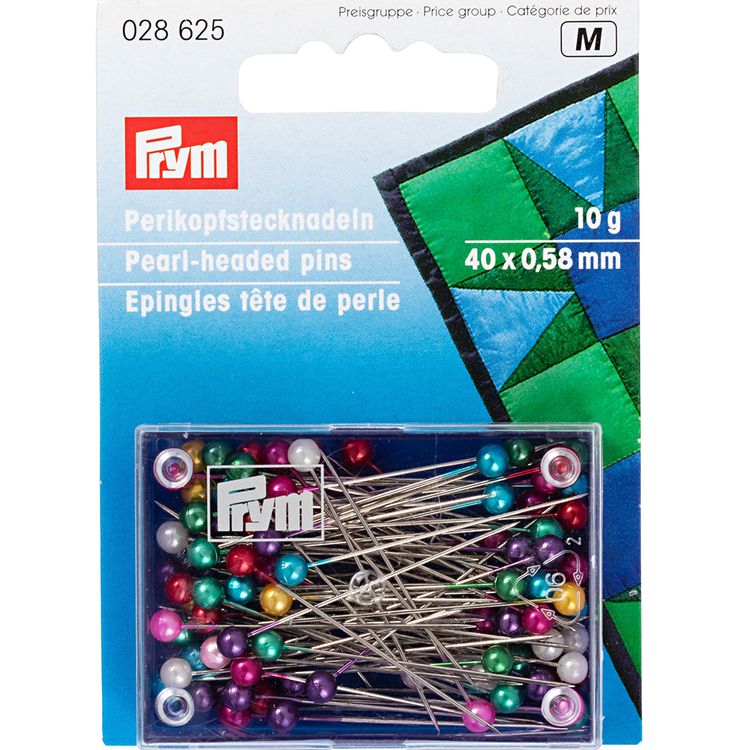 

Иглы для закалывания Prym с жемчужными головками, сталь, 10 г, 40 мм, Серебристый