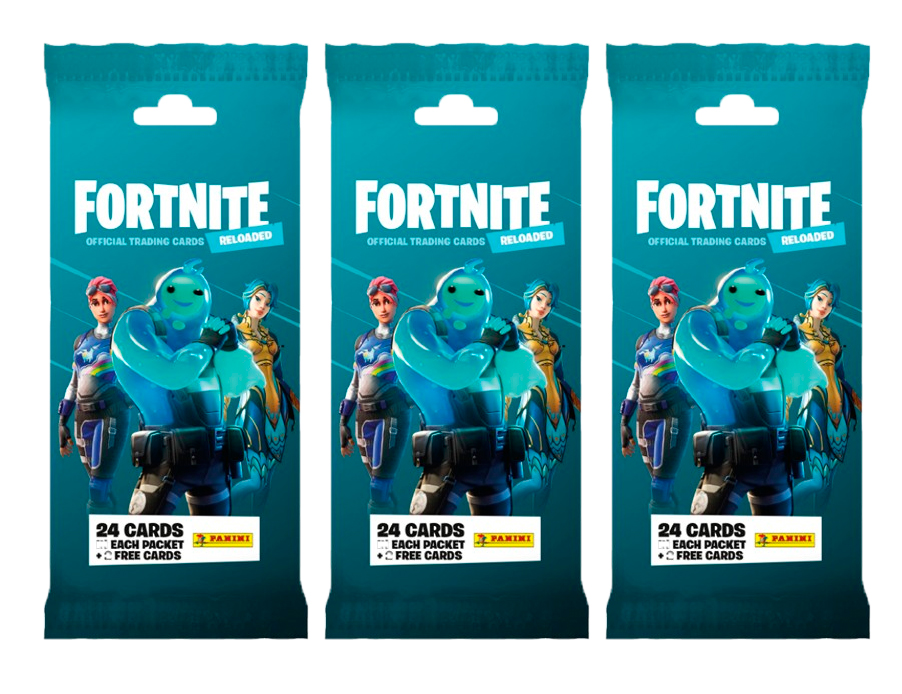 Набор из 3 пакетиков FORTNITE TCG RELOADED от Panini (26 карточек в пакете)