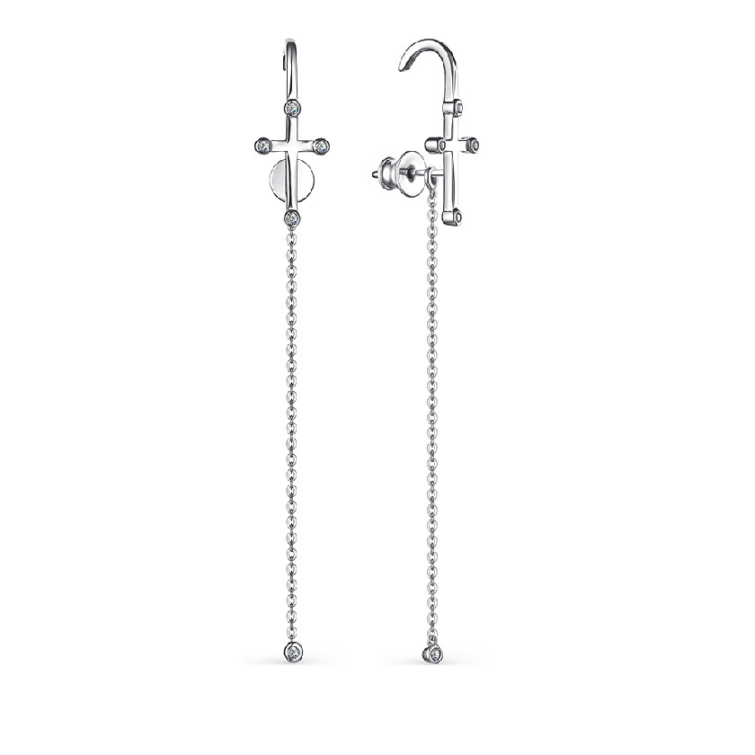 

Серьги из серебра с фианитом АЛЬКОР 02-2691/00СВ-00, 02-2691/00СВ-00