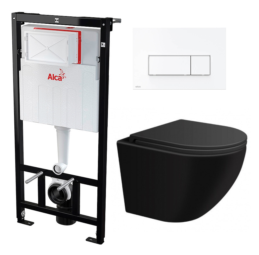 

Комплект инсталляция AlcaPlast + унитаз SinteSi EVI + кнопка белая