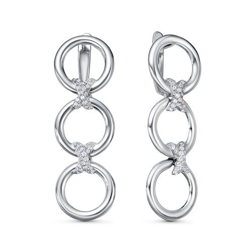 

Серьги из серебра с фианитом Del'ta с1201007, с1201007