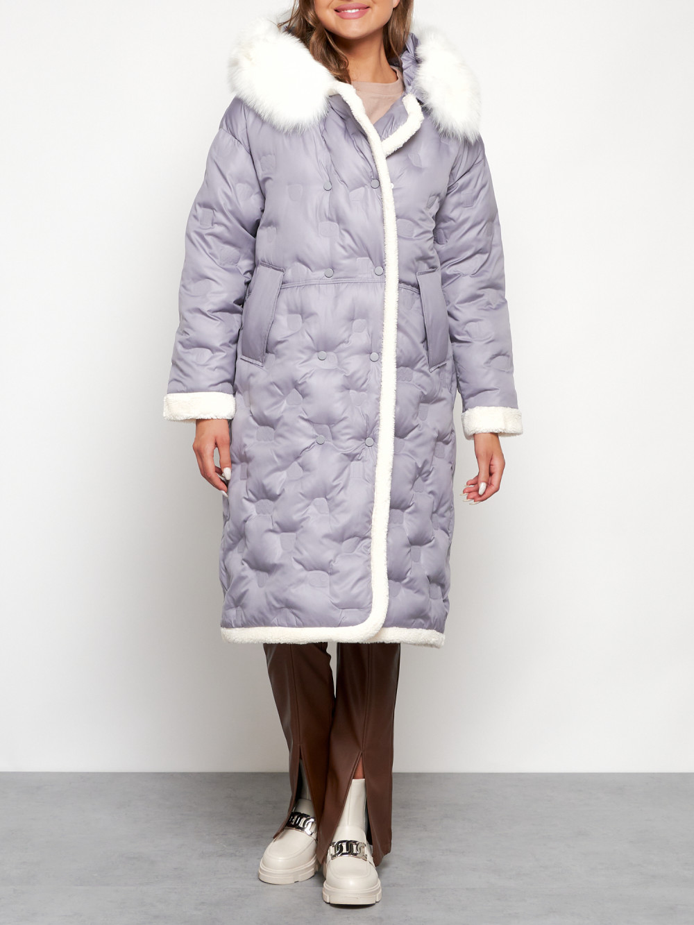 

Пальто женское NoBrand AD132290 серое 2XL, Серый, AD132290