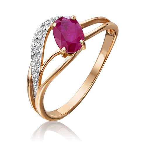 

Кольцо из золота с рубином/бриллиантом р. 17 PLATINA jewelry 01-1235-00-107-1110-30, 01-1235-00-107-1110-30
