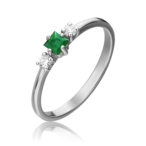 

Кольцо из золота с бриллиантом/изумрудом р. 17 PLATINA jewelry 01-1469-00-106-1120-30, 01-1469-00-106-1120-30