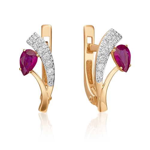 

Серьги из красного золота с рубином/бриллиантом PLATINA jewelry 02-0377-00-107-1110-30, 02-0377-00-107-1110-30