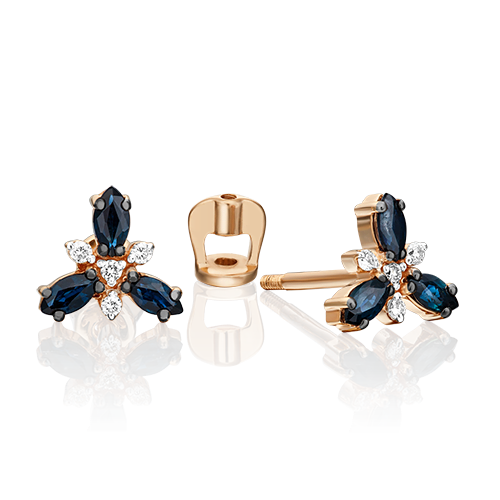 

Серьги из красного золота с сапфиром/бриллиантом PLATINA jewelry 02-0397-00-105-1110-30, 02-0397-00-105-1110-30