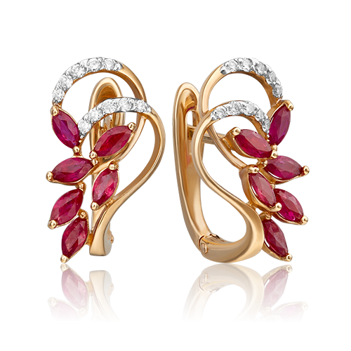 

Серьги из красного золота с рубином/бриллиантом PLATINA jewelry 02-0741-00-107-1110-30, 02-0741-00-107-1110-30