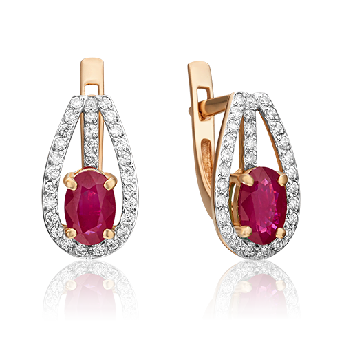 

Серьги из красного золота с рубином/бриллиантом PLATINA jewelry 02-0798-00-107-1110-30, 02-0798-00-107-1110-30