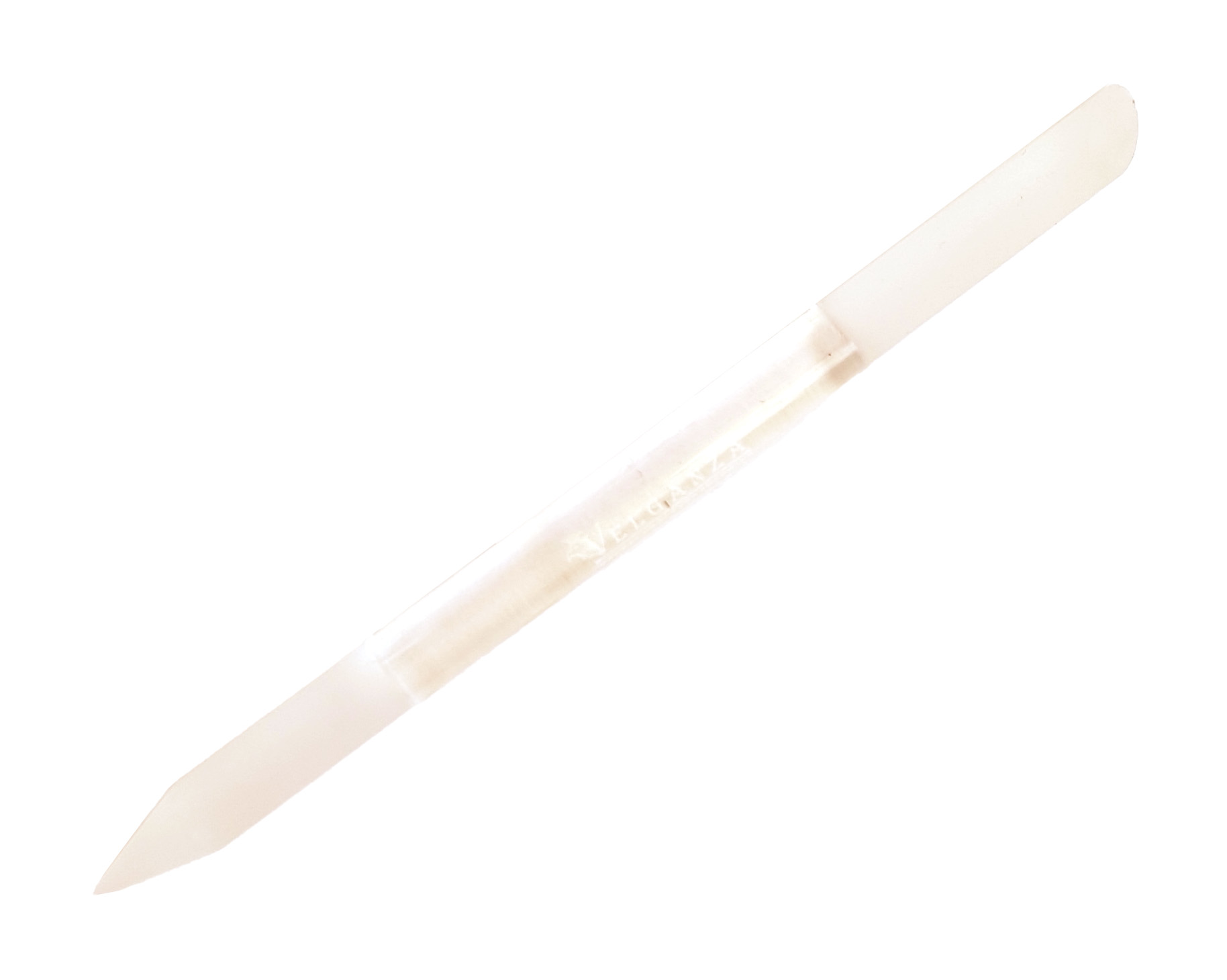 Стеклянная пилка-карандаш для коррекции кутикулы и ногтей Velganza Crystal I 120 мм, белая карандаш для маникюра royal tools