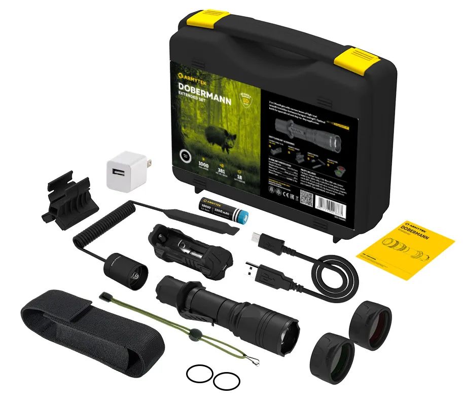 Набор охотника фонарь Armytek Dobermann Extended Set Белый F02005C