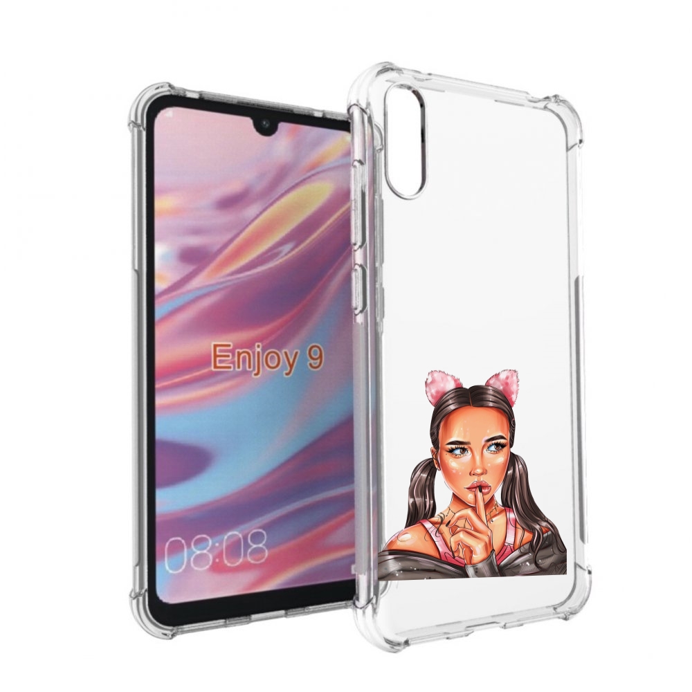 

Чехол бампер MyPads девушка-тихо женский для Huawei Enjoy 9, Прозрачный, Tocco