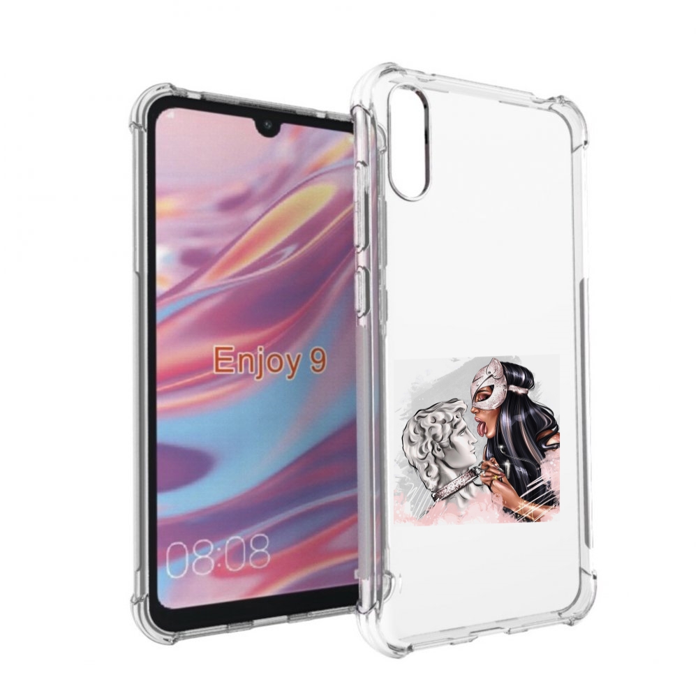 

Чехол бампер MyPads девушка-флирт женский для Huawei Enjoy 9, Прозрачный, Tocco