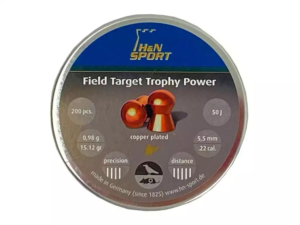 

Пули пневматические H&N Field Target Trophy Power 5,5 мм 0,98 грамма (200 шт.), Золотистый, Field Target Trophy Power