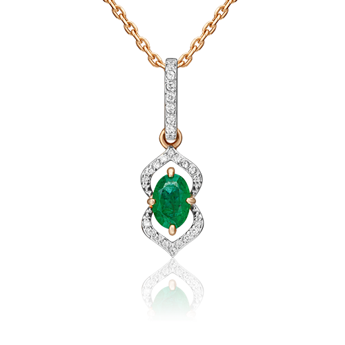 

Подвеска из красного золота с изумрудом/бриллиантом PLATINA jewelry 03-0546-00-106-1110-30, 03-0546-00-106-1110-30
