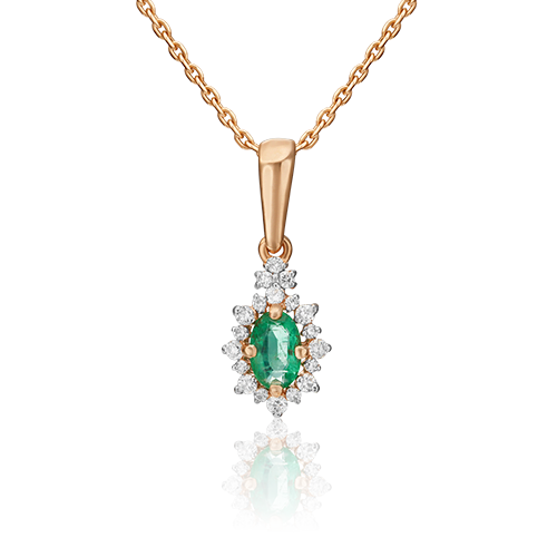 

Подвеска из красного золота с изумрудом/бриллиантом PLATINA jewelry 03-0559-00-106-1110-30, 03-0559-00-106-1110-30