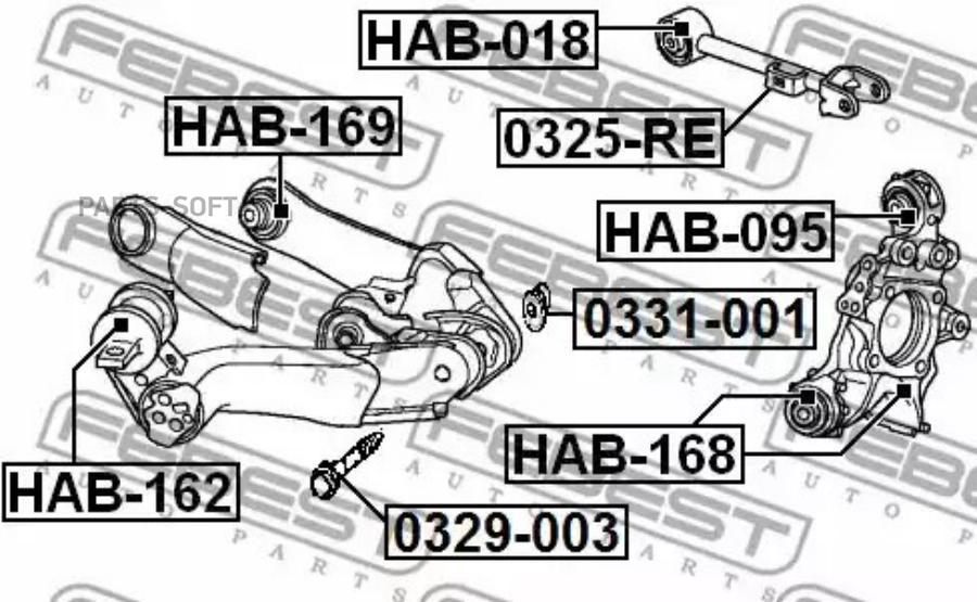 

FEBECT 0331001 Гайка эксцентрик HONDA CR-V 01-12