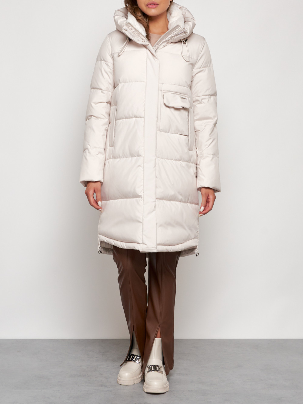 

Пальто женское NoBrand AD133208 белое 2XL, Белый, AD133208