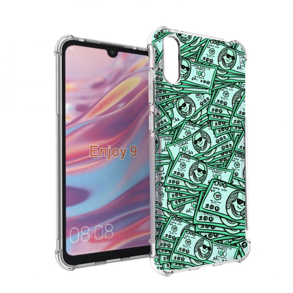 

Чехол бампер MyPads доллары картинка для Huawei Enjoy 9, Прозрачный, Tocco