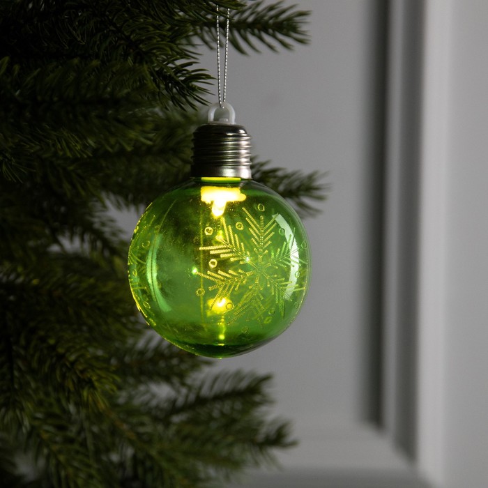 Шар на ель Luazon Lighting Снежинка Р00011586 1 шт зеленый 484₽