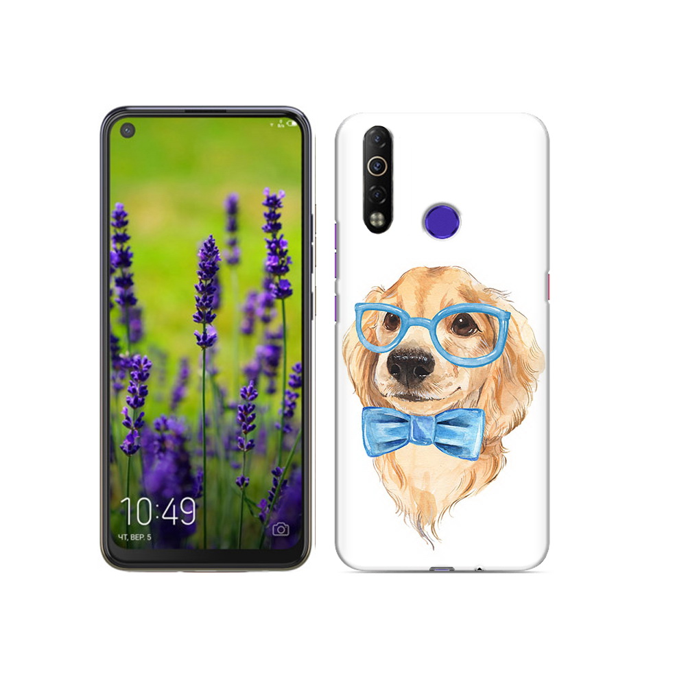 

Чехол MyPads Tocco для Tecno Camon 12 Air Собака интеллигент, Прозрачный, Tocco