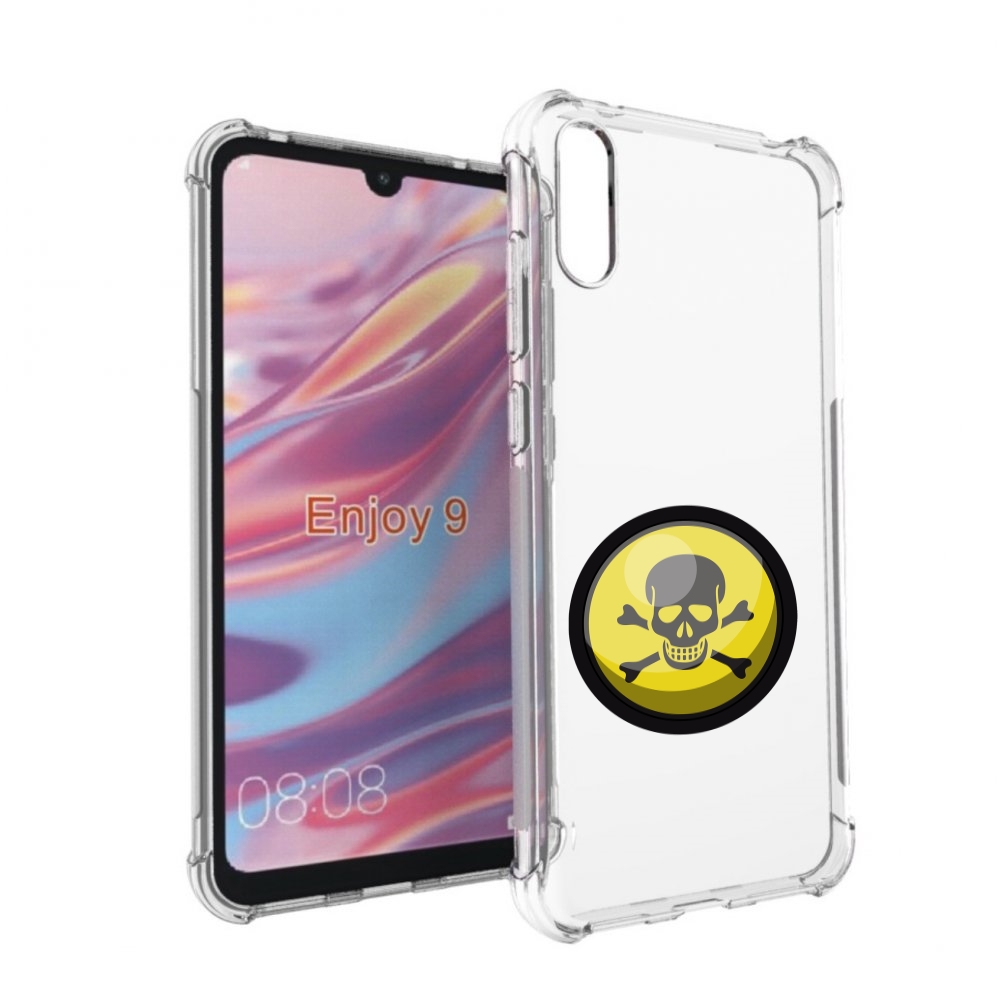 

Чехол бампер MyPads желтый-череп для Huawei Enjoy 9, Прозрачный, Tocco