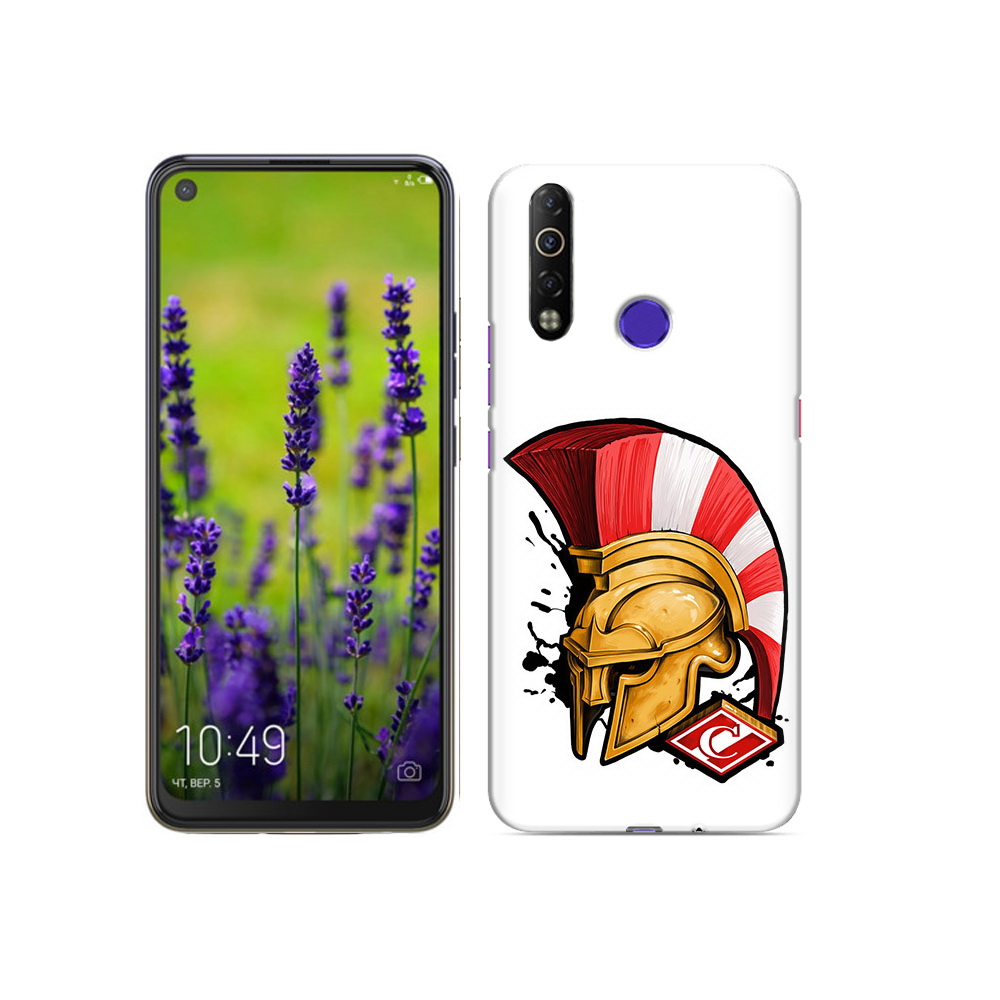 

Чехол MyPads Tocco для Tecno Camon 12 Air ФК спартак шлем, Прозрачный, Tocco