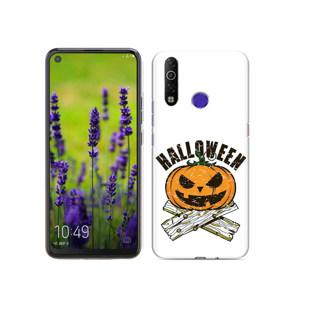 

Чехол MyPads Tocco для Tecno Camon 12 Air Хэллоуин доски тыква, Прозрачный, Tocco