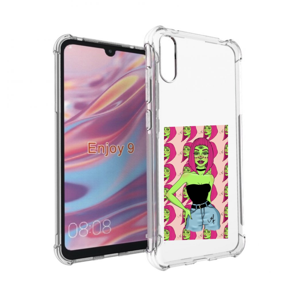 

Чехол бампер MyPads зеленая-девушка-с-глазом женский для Huawei, Прозрачный, Tocco