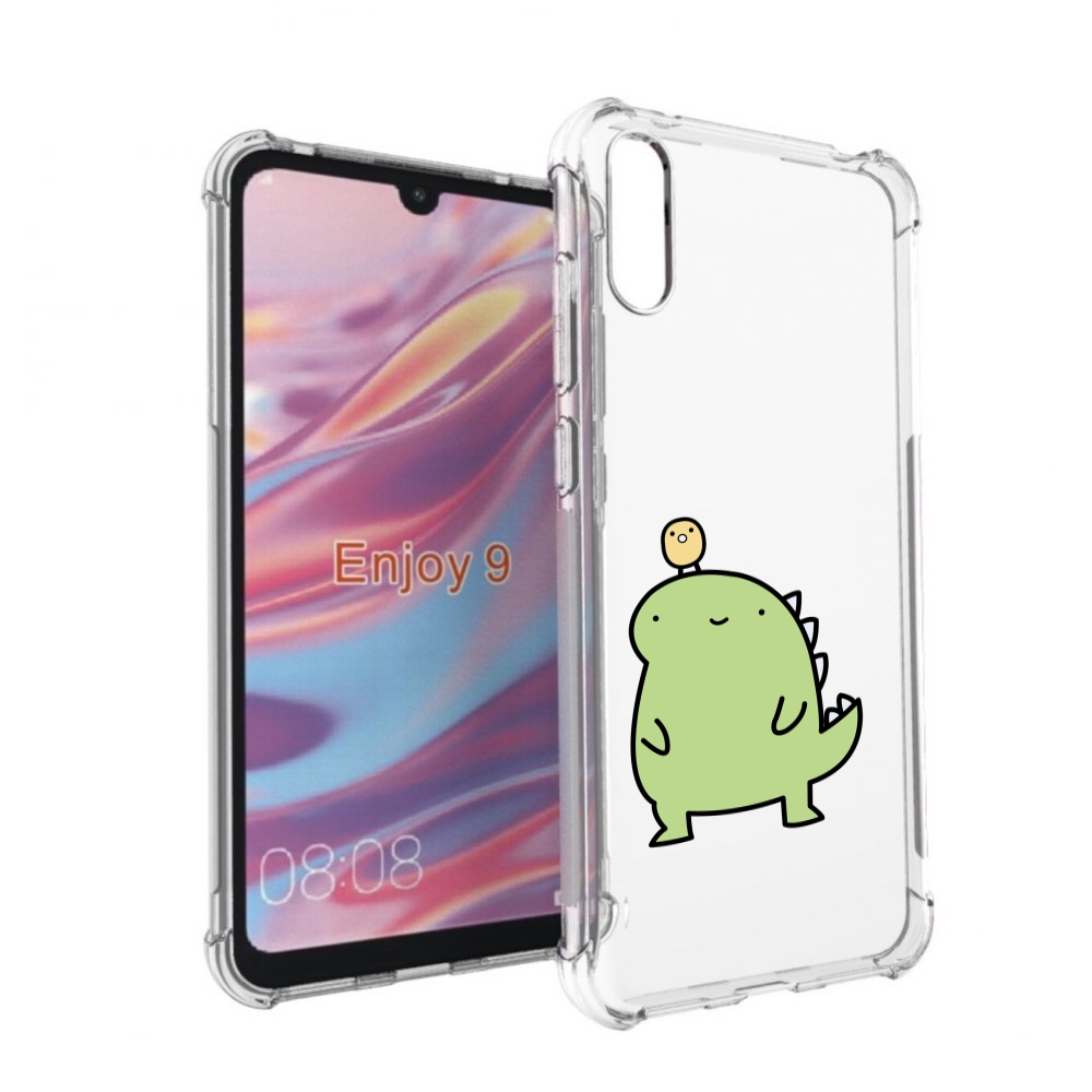 

Чехол бампер MyPads зеленый-динозаврик детский для Huawei Enjoy, Прозрачный, Tocco