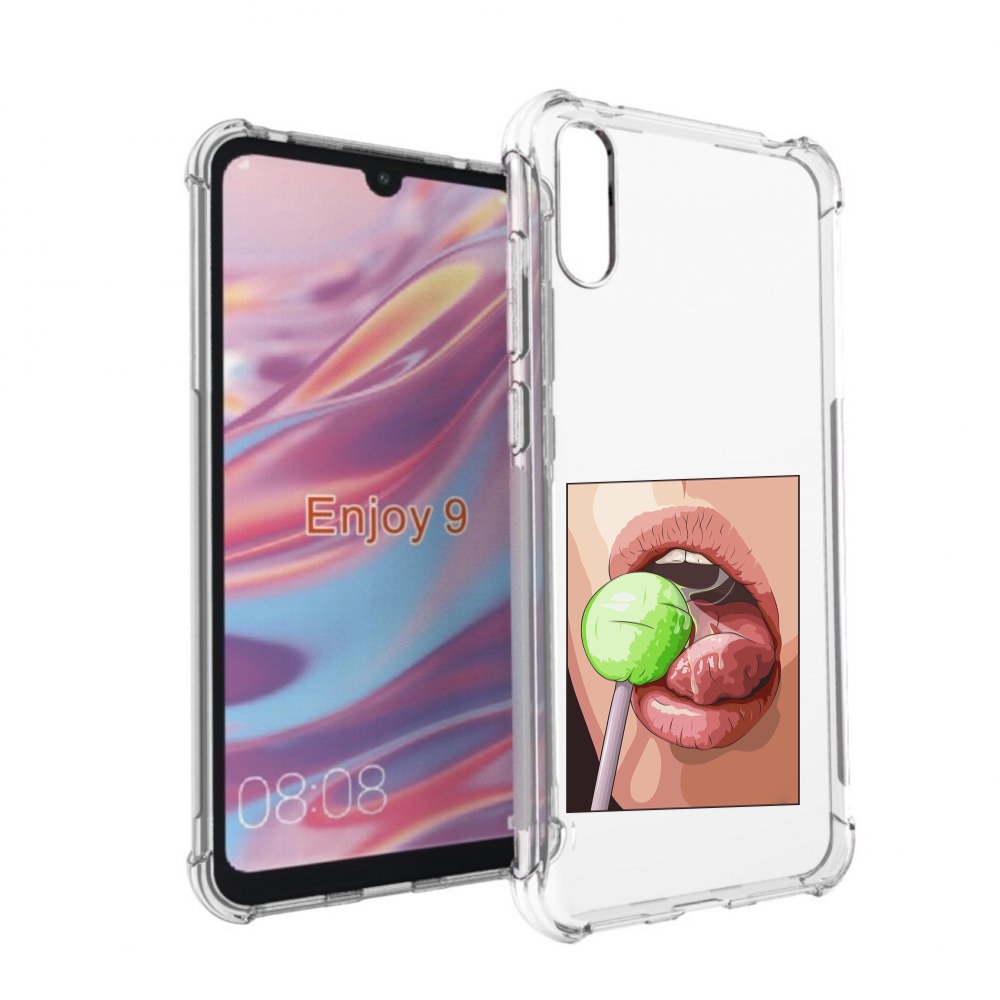 

Чехол бампер MyPads зеленый-чупа-чупс женский для Huawei Enjoy 9, Прозрачный, Tocco
