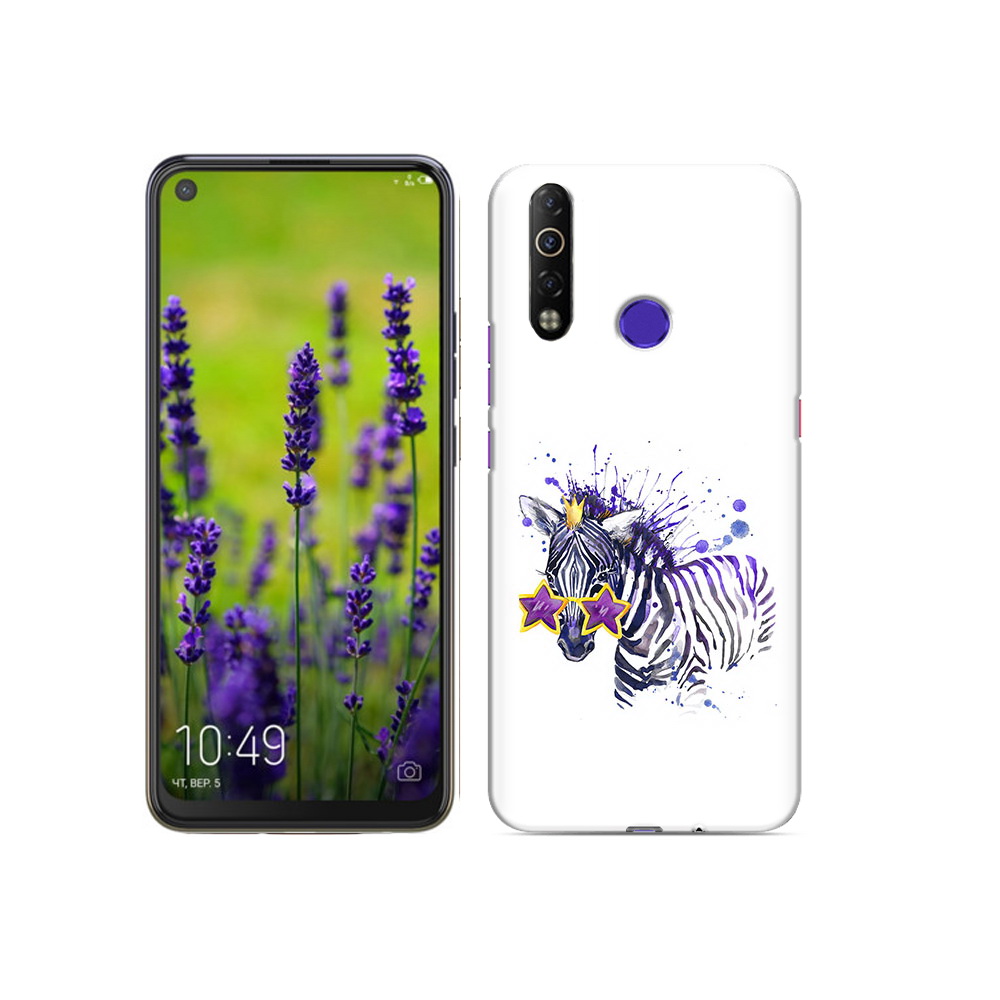 

Чехол MyPads Tocco для Tecno Camon 12 Air акварельная зебра, Прозрачный, Tocco