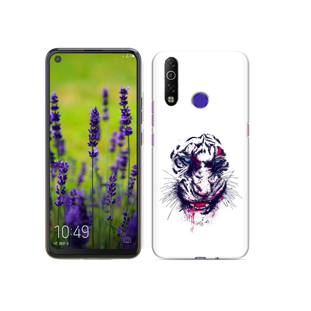 

Чехол MyPads Tocco для Tecno Camon 12 Air безумный тигр, Прозрачный, Tocco