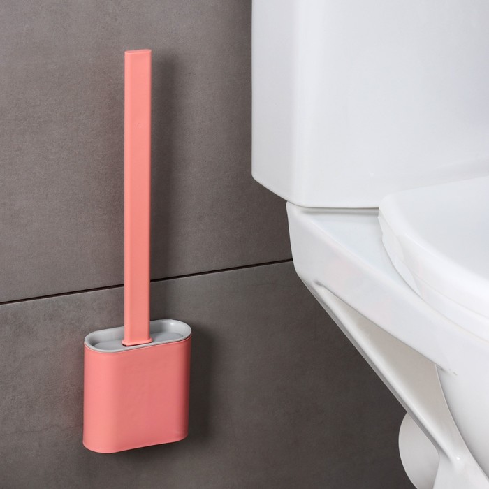 

Ёршик для унитаза силиконовый Доляна «Лилу», цвет МИКС