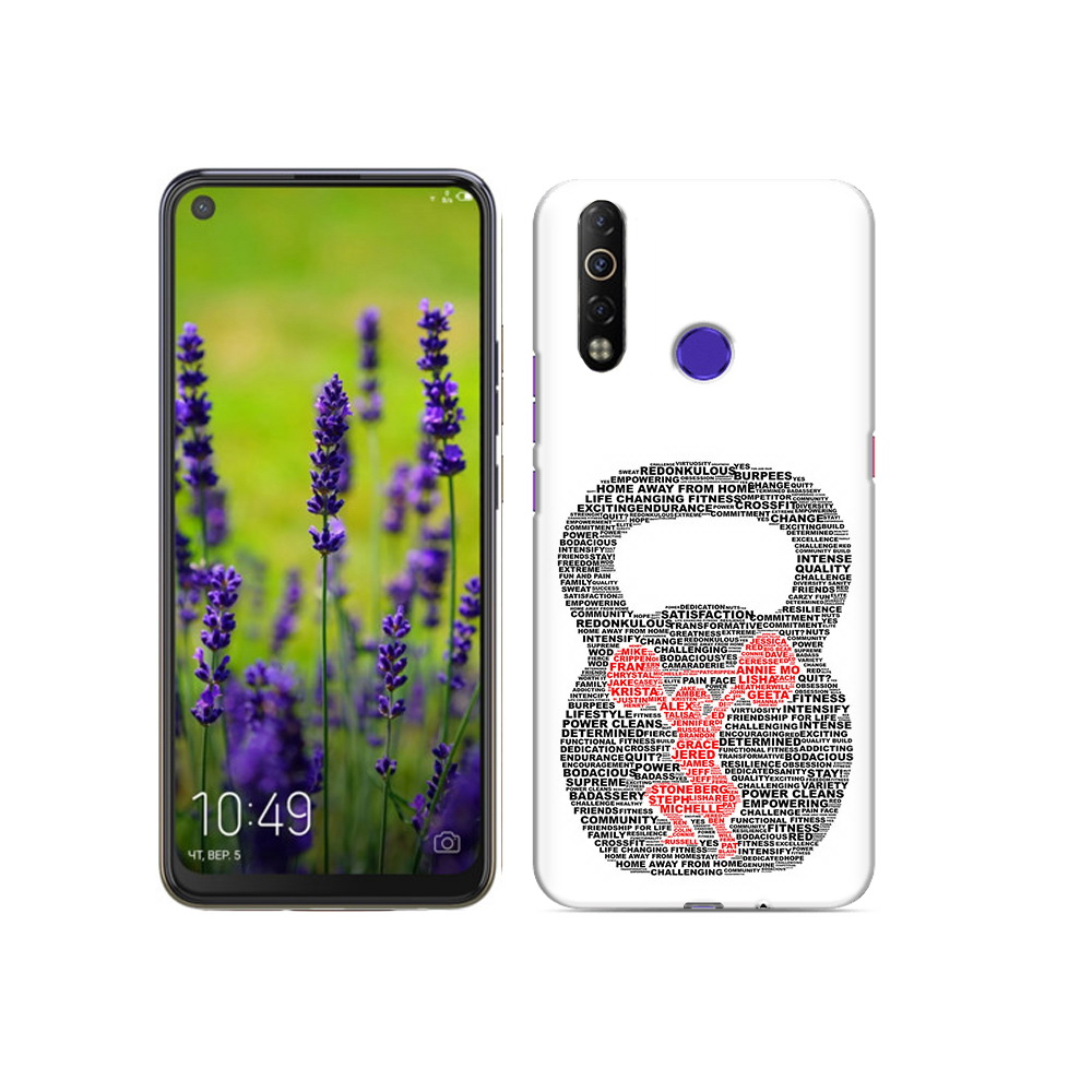 

Чехол MyPads Tocco для Tecno Camon 12 Air бодибилдинг гиря из слов, Прозрачный, Tocco