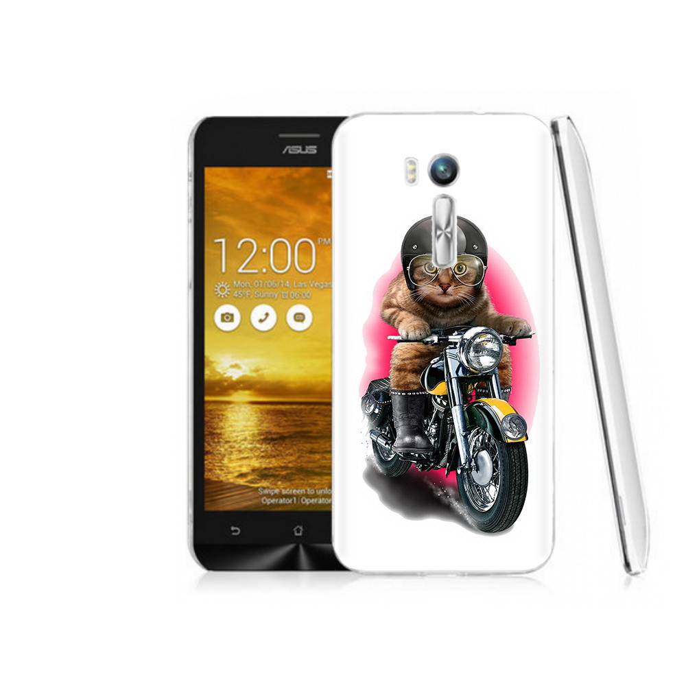 

Чехол MyPads Tocco для Asus ZenFone Go (ZB551KL) мото-кот, Прозрачный, Tocco