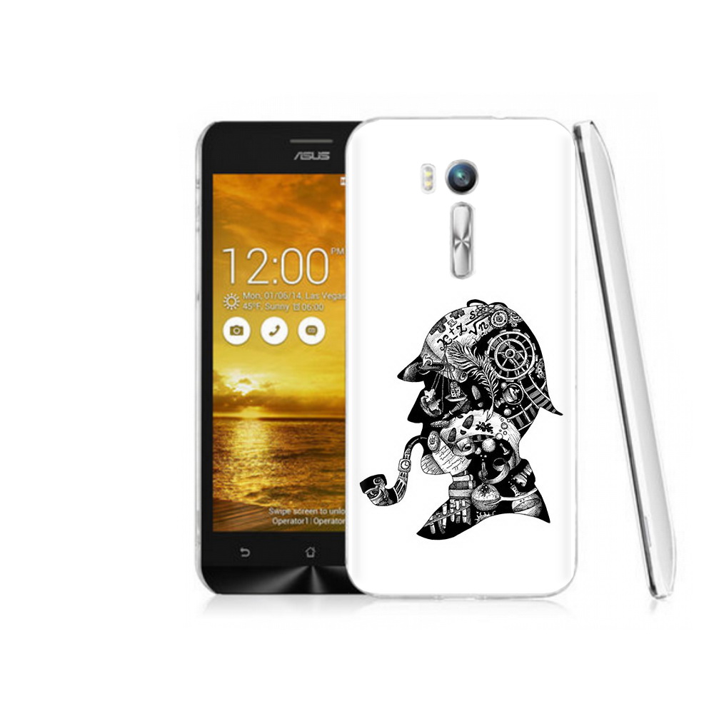 

Чехол MyPads Tocco для Asus ZenFone Go (ZB551KL) мужчина с трубкой абстракция, Прозрачный, Tocco