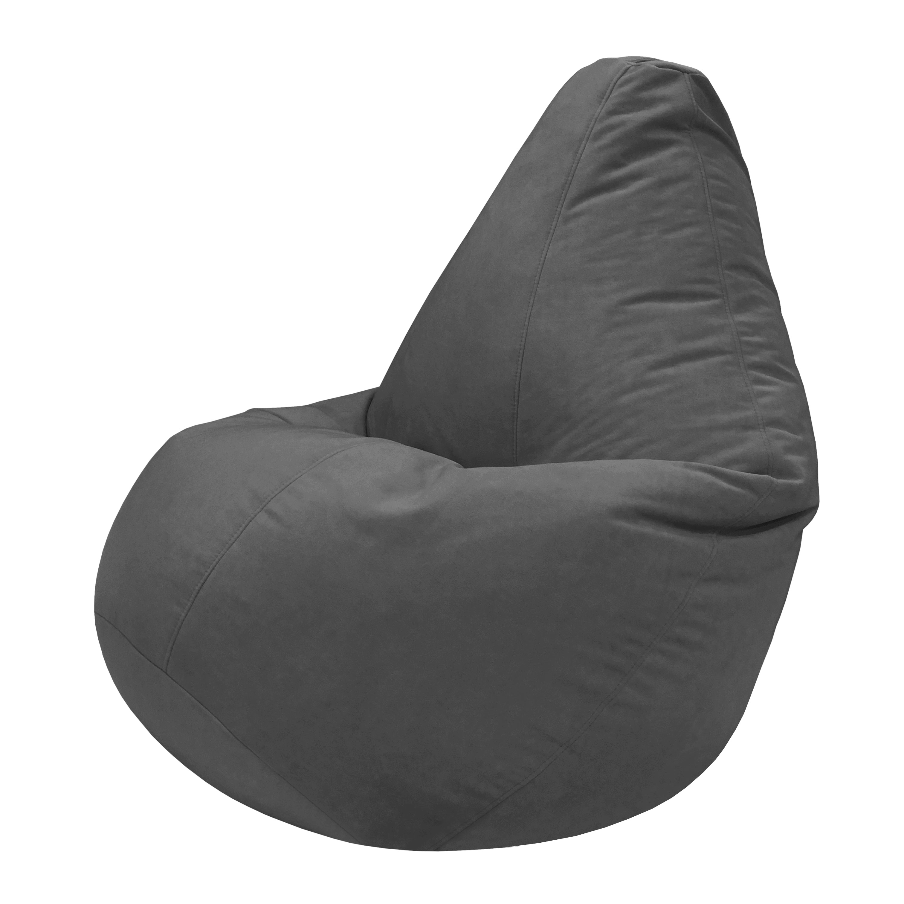 Кресло-мешок папа пуф велюр серый xl 125x85