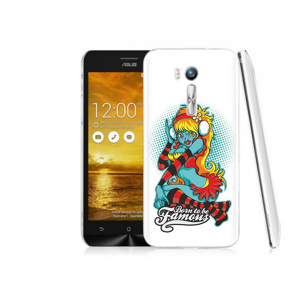Чехол MyPads Tocco для Asus ZenFone Go (ZB551KL) нарисованная девушка в наушниках